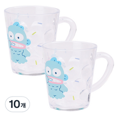 릴팡 산리오캐릭터즈 투명 도트 양치컵 한교동, 혼합색상, 10개