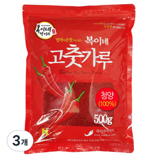 복이네먹거리 중국산 아주매운 김치용 100% 청양 고춧가루, 500g, 3개