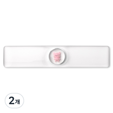 쿠슝 꾹꾹이 키보드 손목 받침대 L WRCSCP-02, 핑크 곰, 2개