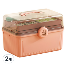 A-mood 大容量急救藥品收納盒 粉紅色, 2個