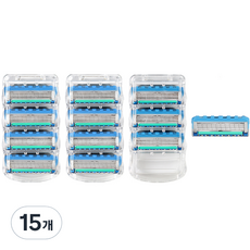 Onbeu吉列替換優質貼合5層刮鬍刀片 Fusion Proglide Power, 4入, 15個