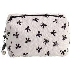 甜美高級感蝴蝶結大容量化妝包/枕頭圓包