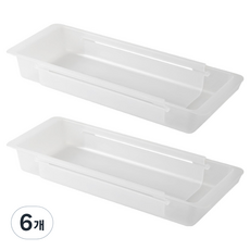 공간활용 스마트 서랍정리 2단 길이조절 수납함, 반투명, 6개