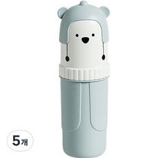 디에스 휴대용 곰돌이 칫솔 치약통 스카이, 5개
