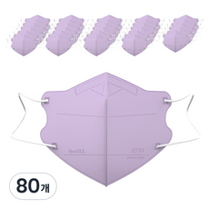 메디케이알 와이드 새부리형 황사방역마스크 아동용 KF94 소형, 5개입, 80개, 버니퍼플
