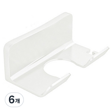 明亮生活 黏貼式吹風機架, 6個, 白色