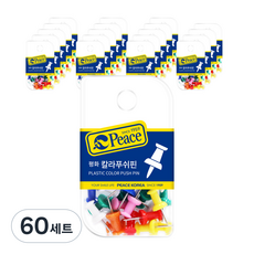피스코리아 칼라푸쉬핀세트 행거용, 60세트