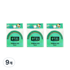 라인프렌즈 BT21 마스킹테이프 15mm, 치미, 9개