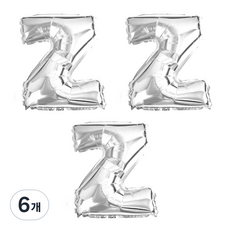 LivingDA 字母鋁箔氣球Z銀色(大), 銀色, 6個