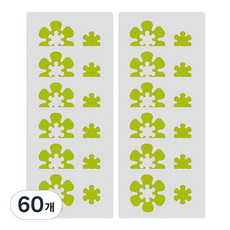 데이소이 다양한 모양 미끄럼 방지 스티커, 06 플라워 그린, 60개