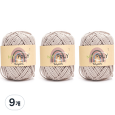 samnamtteugaesil My Poly 編織線 120g, 07 燕麥色, 9個