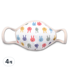 리얼베베 유아 입체마스크 토끼, 1개입, 4개