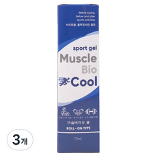 티에스 머슬바이오 스포츠겔 쿨 ROLL ON TYPE 70ml, 3개, 1개입
