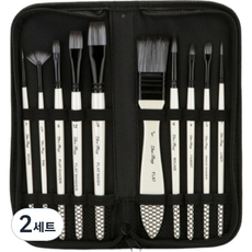 Abern水彩筆 白色 灰色 10種組, 2組, 9.9 x 23.2cm