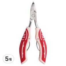 딥톡 발톱관리 네일 니퍼 페디큐어 큐티클 가위 DT0860, 5개, 레드