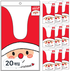 POPO FANCY 聖誕節包巾式包裝袋 特大 3入, 快樂聖誕老人, 20入