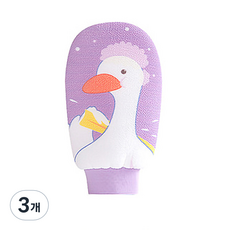 컬라피 오리 손모아 장갑 타월, 퍼플, 3개, 1개입