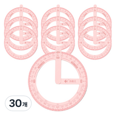 마켓감성 360도 원형 자, 핑크, 30개