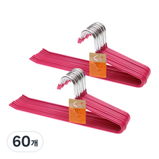 네이쳐리빙 논슬립 코팅 1단 바지걸이, 핑크, 60개