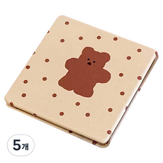 Meumyu 可愛角色便攜式折疊迷你鏡, 點點熊, 5個