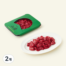 유기축산물 인증 산청 한우 1등급 국거리용 (냉장), 200g, 2개