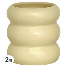 데미무드 마카롱 세라믹 다용도 브러쉬 꽂이, 2개, 베이지