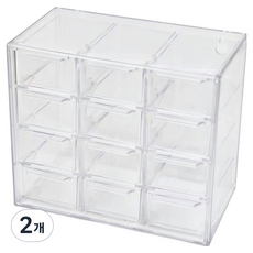 KEYMING 一次性隱形眼鏡收納盒 12格, 2個, 透明