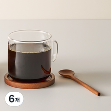 우디바인 롱안 우드 원형 티스푼 15cm, 6개, 단품