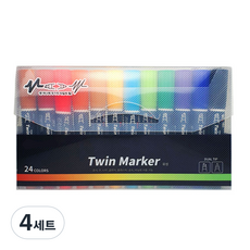 東亞PMS 24色雙頭油性麥克筆, 混合顏色, 4套, 96個