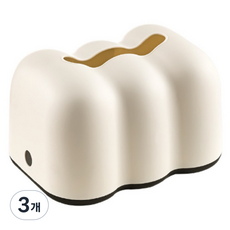 Woni's 奶油色面紙盒, 3個, 白色