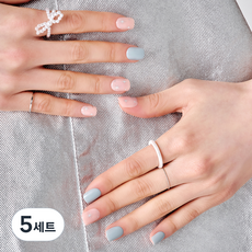 MUZ MAK 可重複使用美甲片組, Milky Way 短版方形, 5套