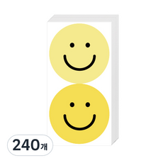 Donna&deco 雙色純淨微笑5cm貼紙, 黃色 黃色, 240件