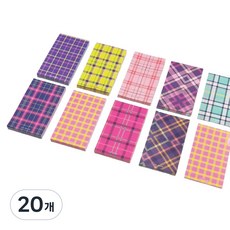 Iciel design 手帳裝飾 格紋 MIX 便條紙, 隨機出貨, 20個, 35入