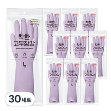 롯데이라이프 착한 고무장갑, 퍼플, 대(L), 30세트