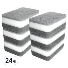 Draw Life 海綿雙面菜瓜布 灰色, 24個, 1入