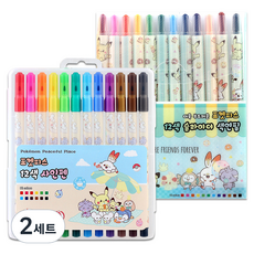寶可夢 Poképice 12色色鉛筆 + 12色簽字筆組, 2套, 隨機出貨