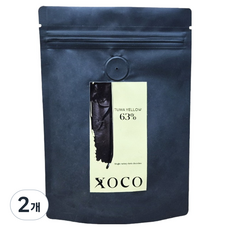 XOCO 투마 옐로우 63% 코인 커버춰 초콜릿, 60g, 2개