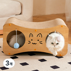 레드퍼피 고양이 네코야 트윈 투 볼 스크래쳐, 혼합색상, 3개