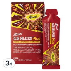 얼라이브 슈퍼 에너지젤 플러스, 490g, 3개