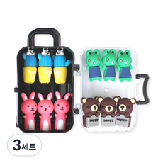 다다 연필 보호 캡 캐리어 세트 Bear, 혼합색상, 3세트