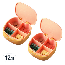 모벨리 휴대용 알약 케이스 핑크, 12개