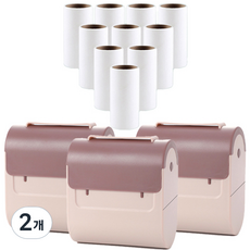 간편하게 들고 다니기 좋은 휴대용 테이프 클리너 본체 핑크 3p + 리필 6p, 2개