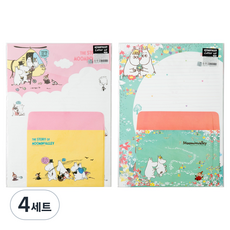 무민 왕 편선지 2종 세트, 혼합색상, 4세트 혼합색상, 4세트