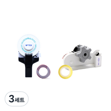 모텍스 라벨 메이커 또각이 E-101 + 테이프 디스펜서 미니 세트, 블랙, 화이트, 3세트