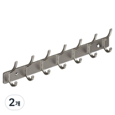 더플로우커머스 프리미엄 모던 무광 다용도 인테리어 행거 7코, 그레이, 2개