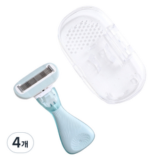 마켓링 여성용 가벼운 제모 면도기 스카이 블루 타입1, 4개, 1개입