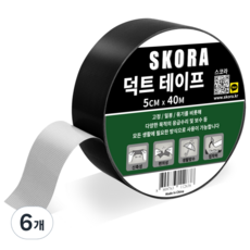 Skora 多用途強力膠帶 黑色 5cm x 40m, 6個