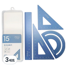 일상속반짝 학용품 자 4종 세트, 블루, 3세트
