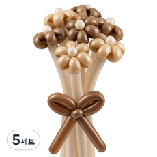 셈퍼텍스 요술풍선 데이지 튤립 꽃다발 만들기 세트, 카푸치노 2색혼합, 5세트