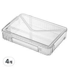 TINKO 文件收納整理 搭扣式收納箱, 白色, 4個